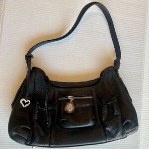 Black Brighton Leather Samantha Shoulder Bag OS